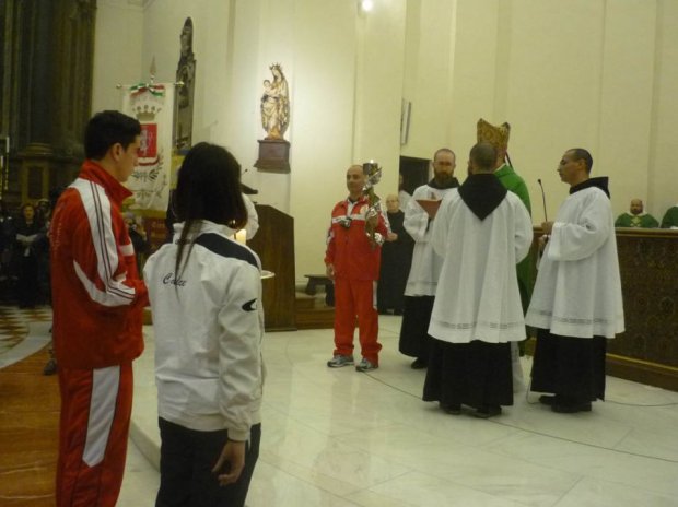 Norcia, Accesa la Fiaccola benedettina “Pro Pace et Europa Una”
