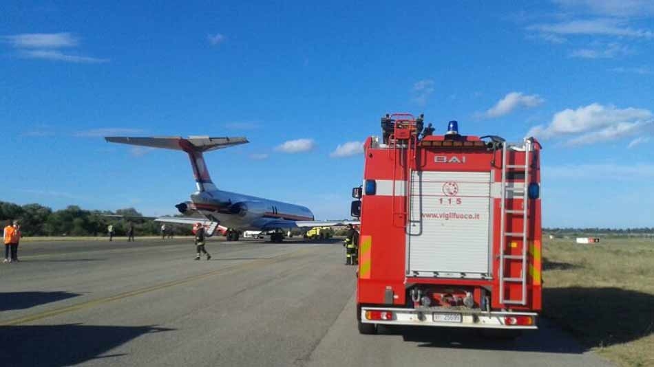 Aeroporto Perugia, simulata emergenza con atterraggio senza carrello