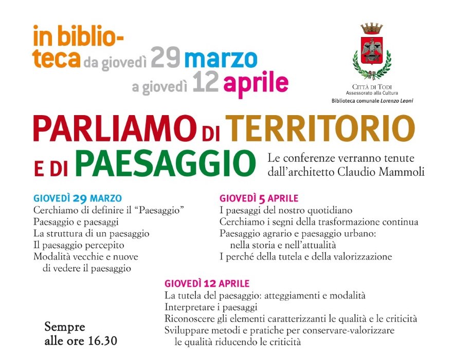 Todi, tre incontri su territorio e paesaggio