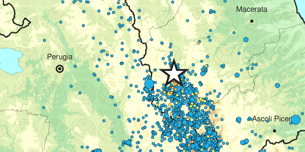 Scossa di terremoto in centro Italia