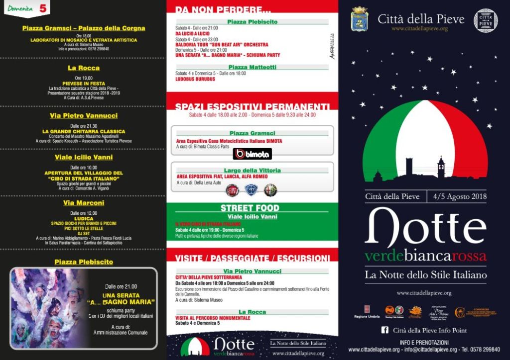 A Città della Pieve torna la «Notte Verde, Bianca e Rossa»