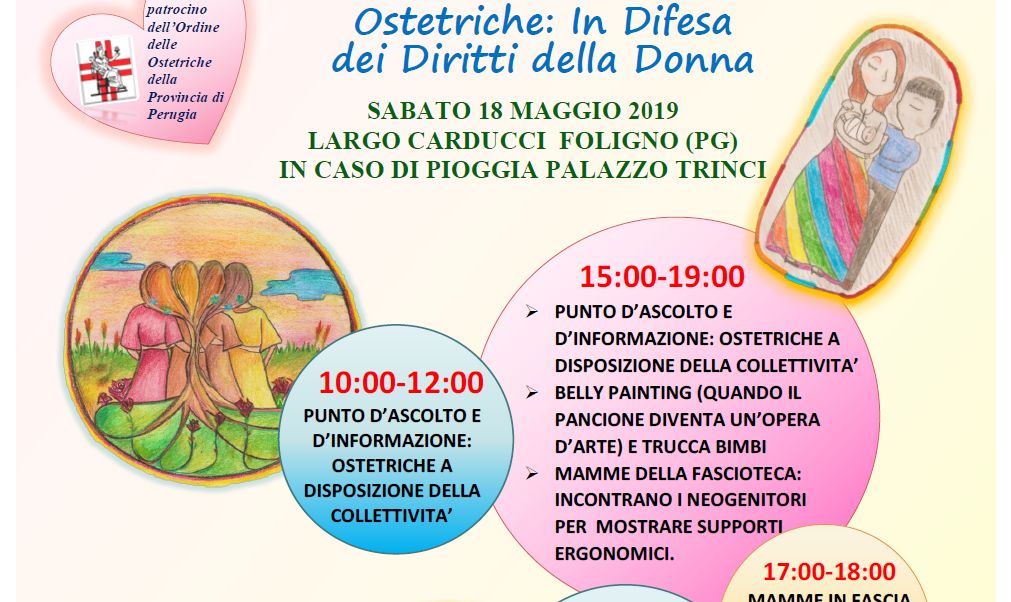 “Ostetriche in difesa dei diritti delle donne”, oggi evento a Palazzo Trinci e Largo Carducci