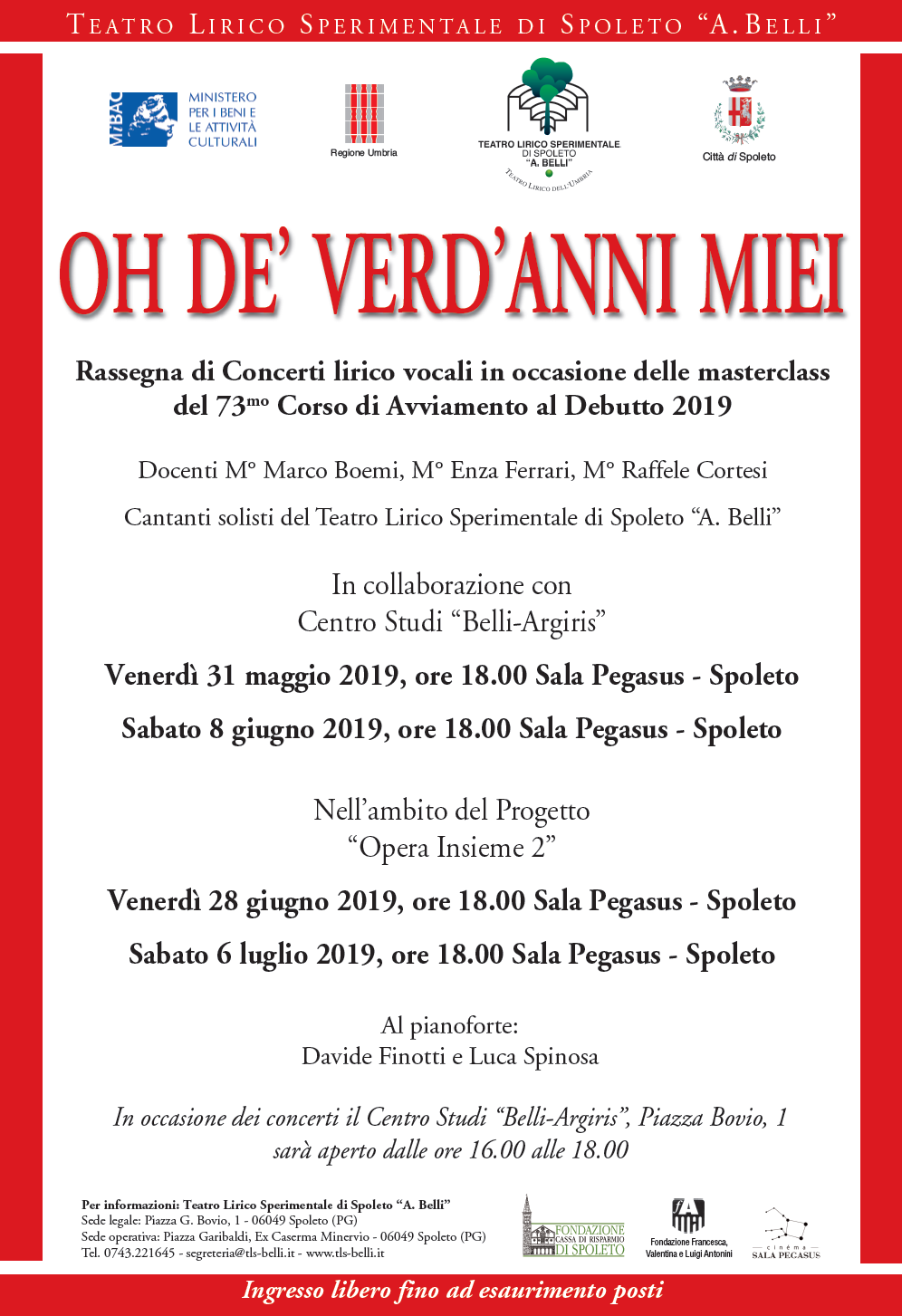 Lirico Sperimentale, continuano i concerti della rassegna “Oh de’ verd’anni miei”