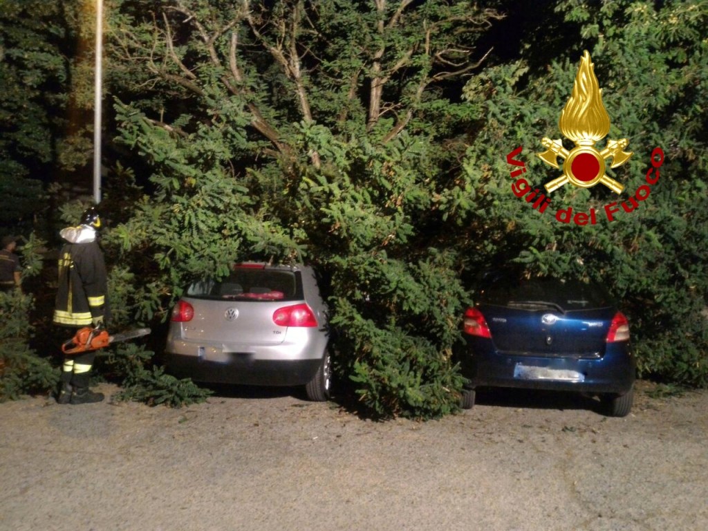 Foligno, rami travolgono auto in sosta