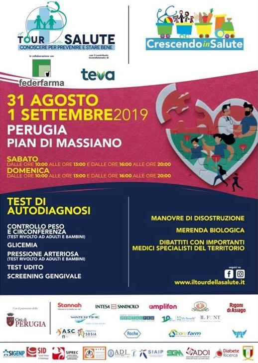 “Tour della salute” e “Crescendo in salute”, il doppio tour fa tappa a Perugia
