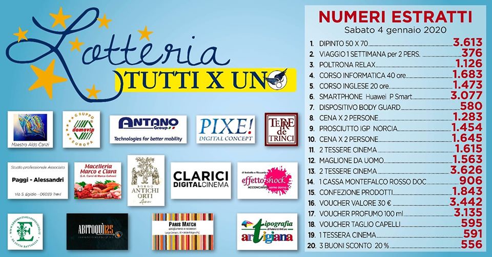 Foligno, lotteria della Polisportiva Disabili: ecco i numeri vincenti
