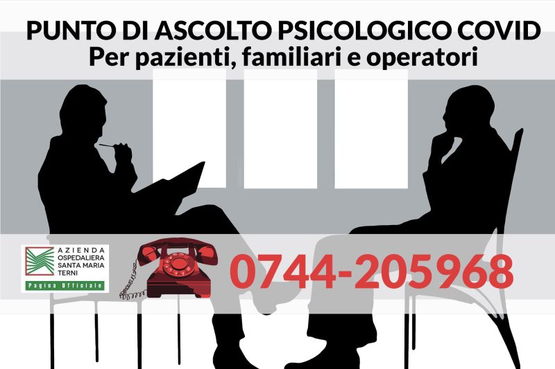 Coronavirus e stress psicologico, funziona il servizio assistenza dell’ospedale di Terni