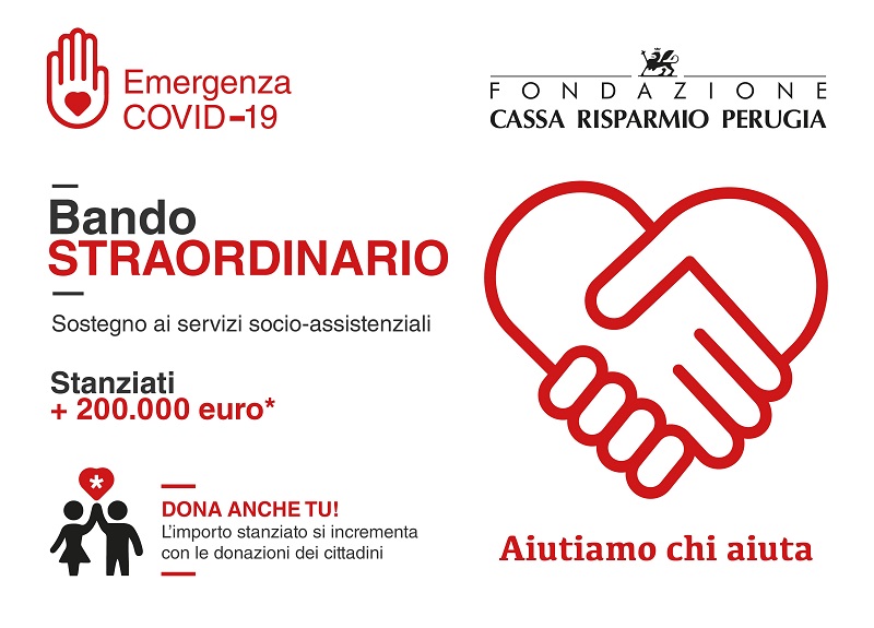 Coronavirus, dalla Fondazione Perugia bando per il non profit