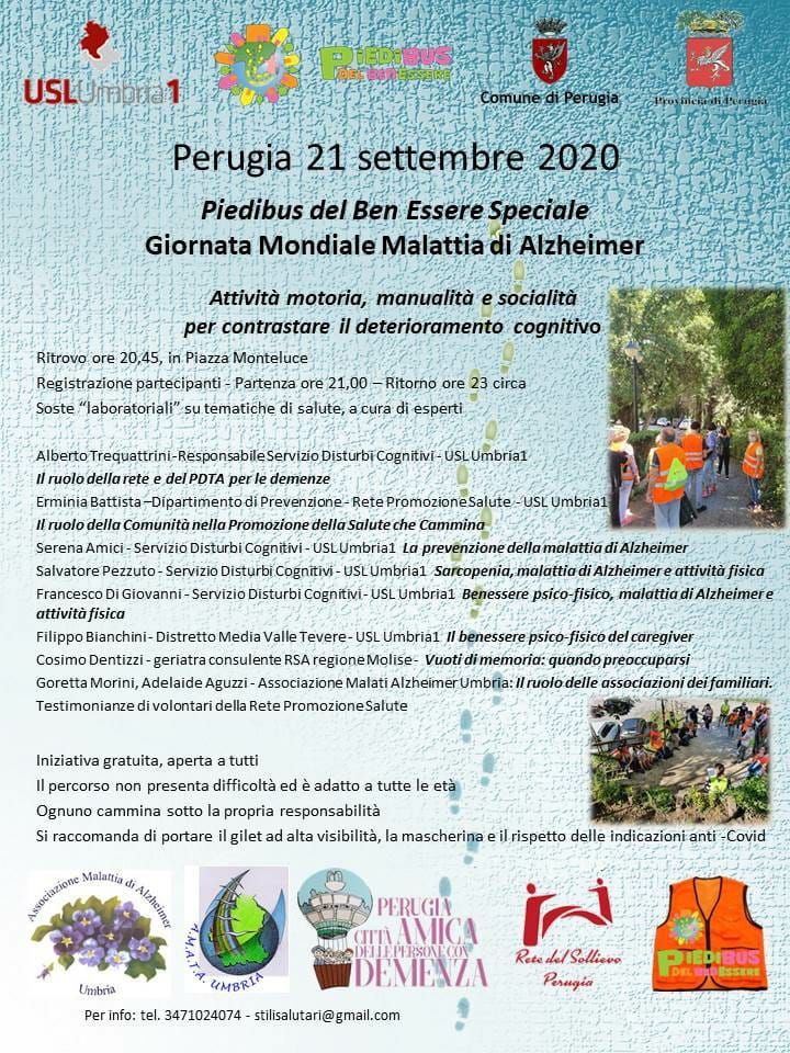 Giornata Mondiale Alzheimer, a Perugia edizione speciale del Piedibus del Ben Essere