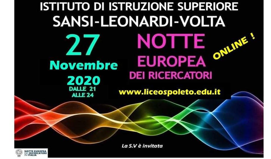 La Notte Europea dei Ricercatori 2020 nei licei spoletini, le iniziative