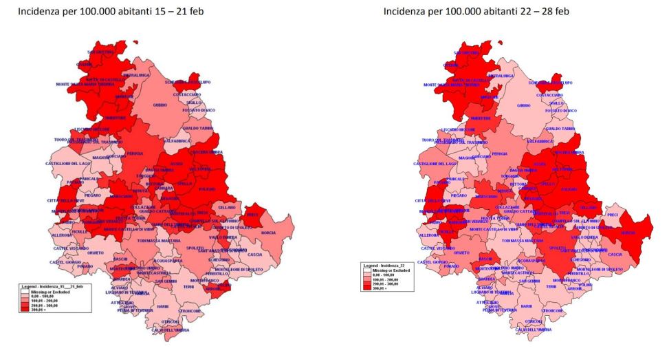 Coronavirus, in Umbria incidenza al minimo Italia | Distretti, dati da riapertura scuole dopo Pasqua