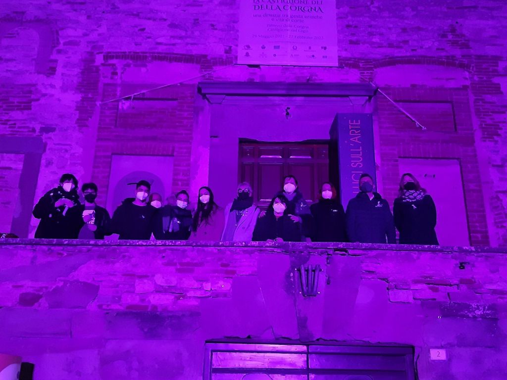 Disturbi alimentari, Palazzo Corgna a Castiglione del Lago illuminato di lilla