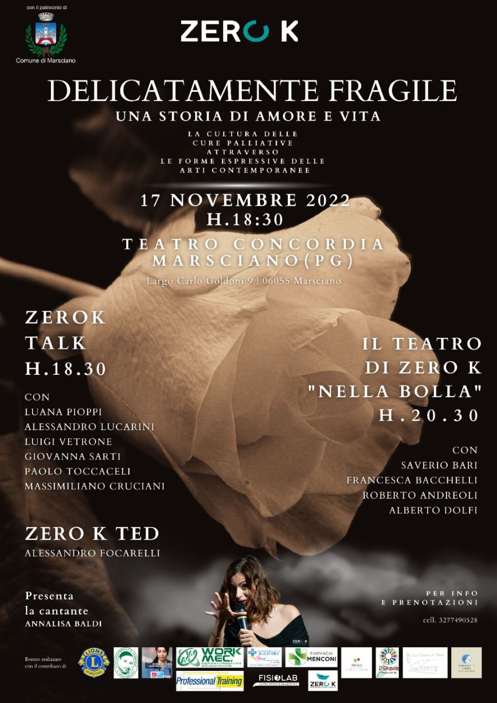 Al Teatro Concordia di Marsciano una serata dedicata alla cultura delle cure palliative