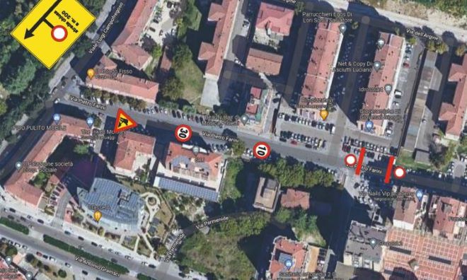 Terni, dal 7 al 10 novembre circolazione interrotta in via Farini