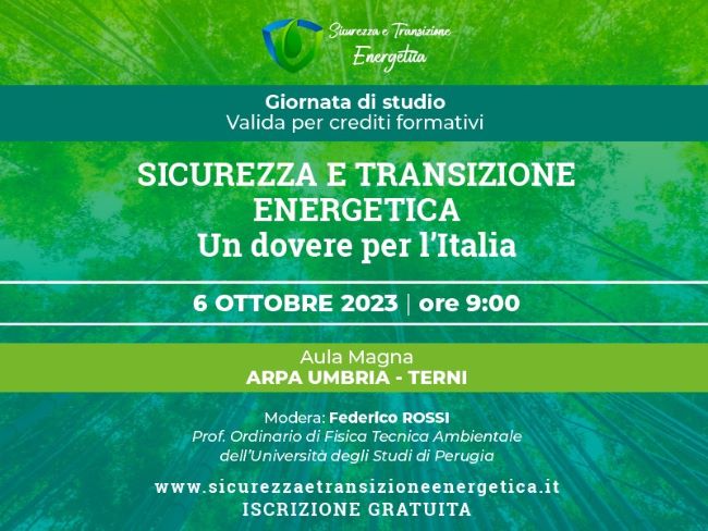 “Sicurezza e Transizione Energetica”: a Terni la giornata di studio organizzata dall’Università degli Studi di Perugia