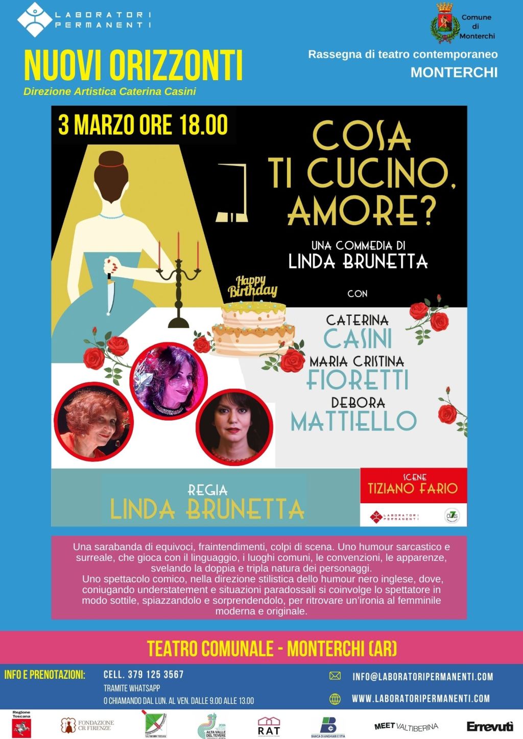 “Cosa ti cucino, amore?”  in scena al Teatro Comunale di Monterchi il 3 marzo