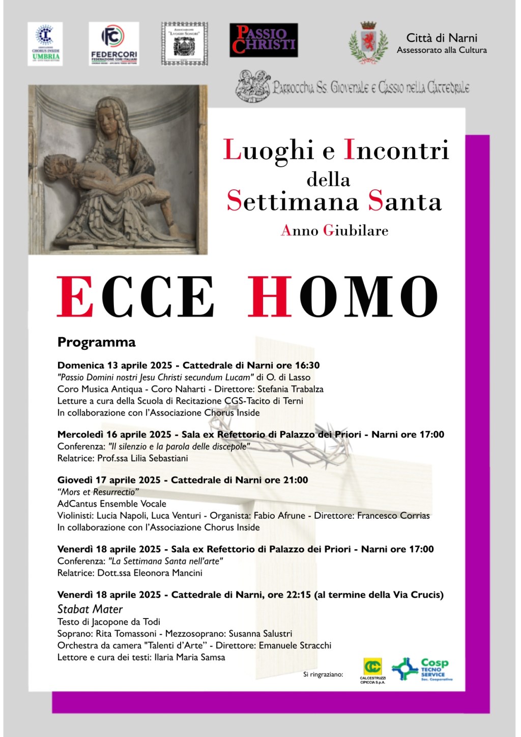 Passio Christi – “Ecce Homo” – Luoghi e incontri della Settimana Santa a Narni