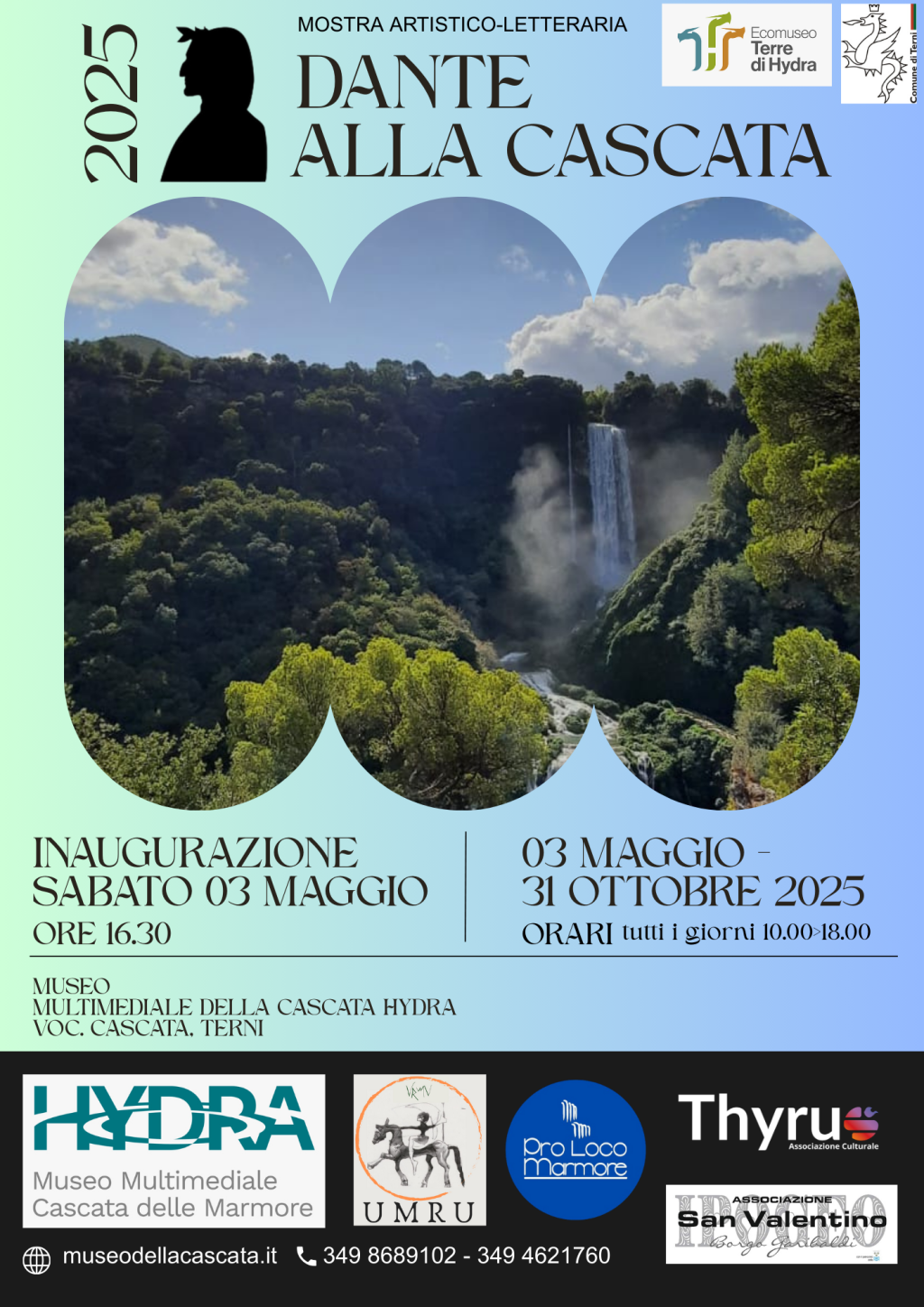 Al Belvedere superiore s’inaugura la mostra “Dante alla Cascata”