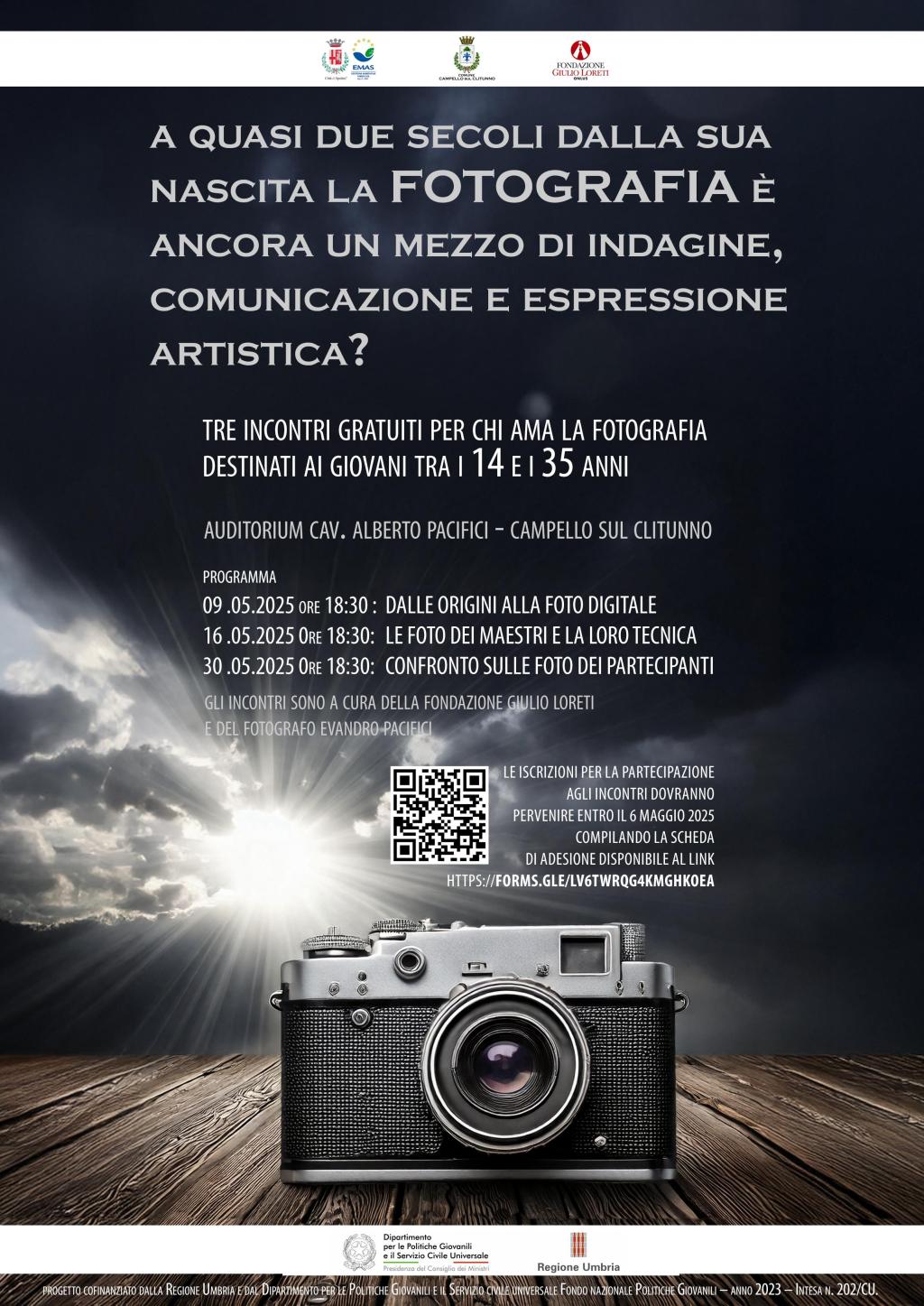 Fotografia, a Campello tre incontri gratuiti destinati ai giovani