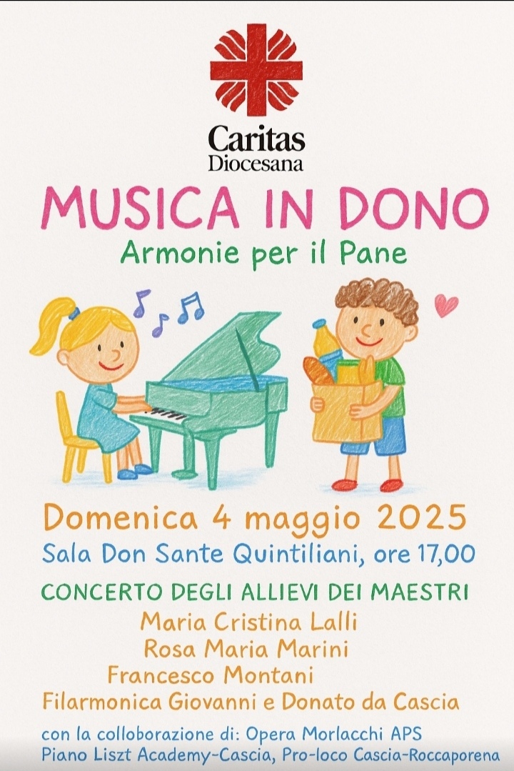 Musica in dono: a  Cascia le note si fanno solidarietà