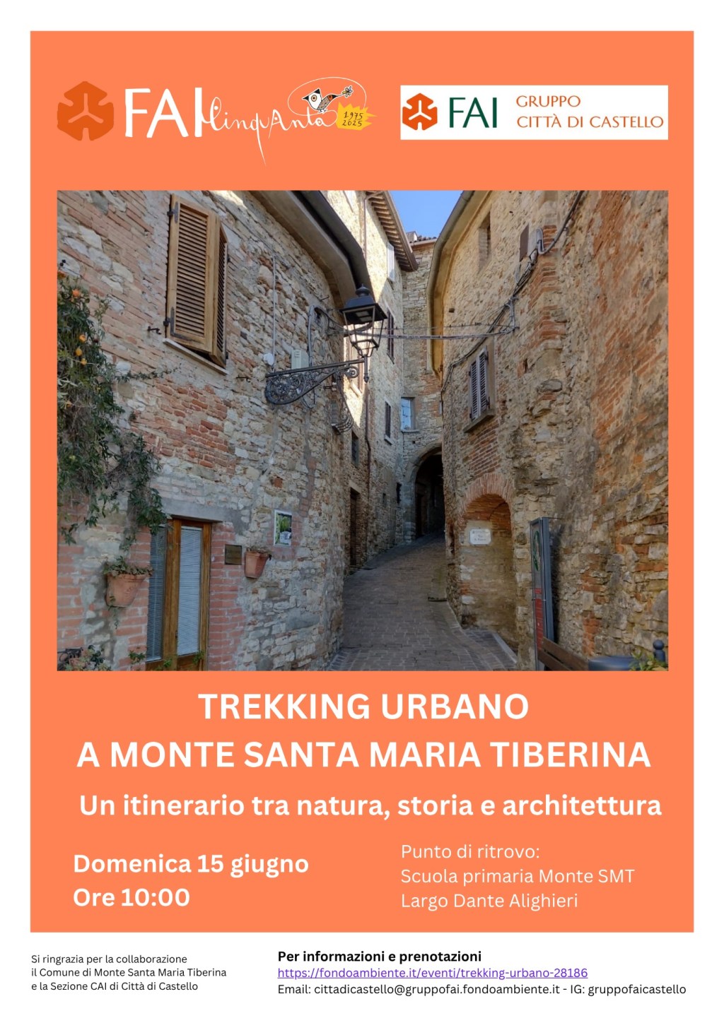 Domenica 15 giugno trekking urbano a Monte Santa Maria Tiberina