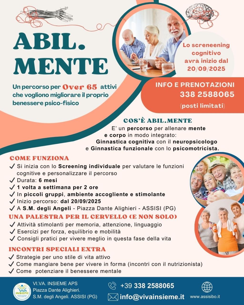 Al via la nuova edizione di Abil.Mente: un percorso per il benessere degli over 65 a Santa Maria degli Angeli