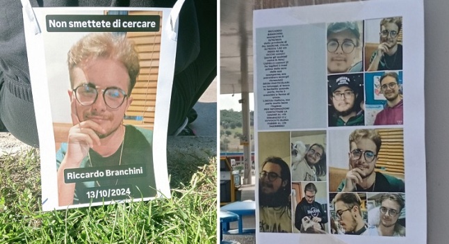 Riccardo Branchini, un anno esatto dalla scomparsa tra misteri e speranze