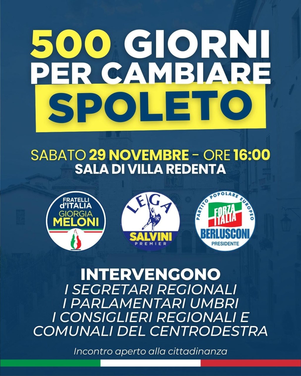 I vertici di centrodestra sabato a Spoleto